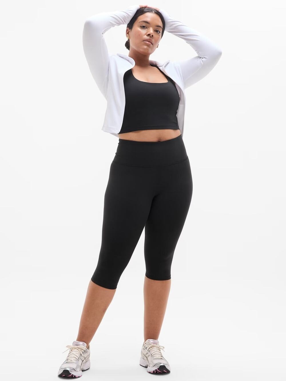 Athleta Elation Crop High-Waist Black Active Leggings XL